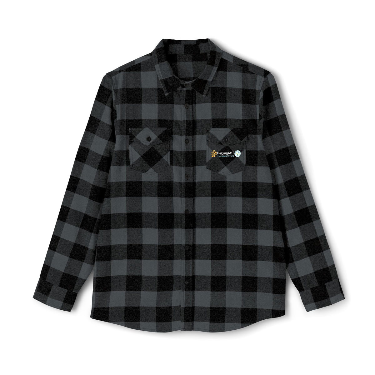 Black & White Buffalo Plaid Flannel Shirt