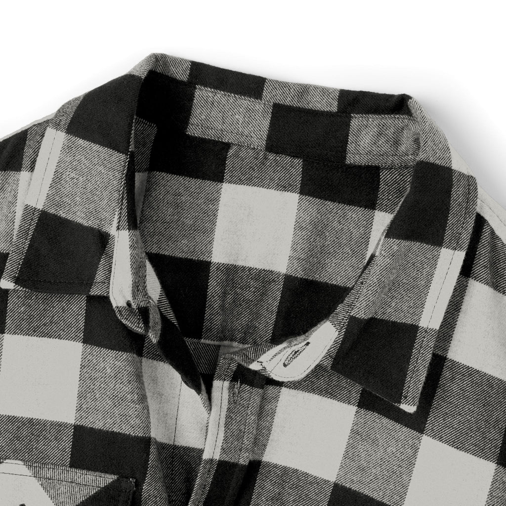 Black & White Buffalo Plaid Flannel Shirt