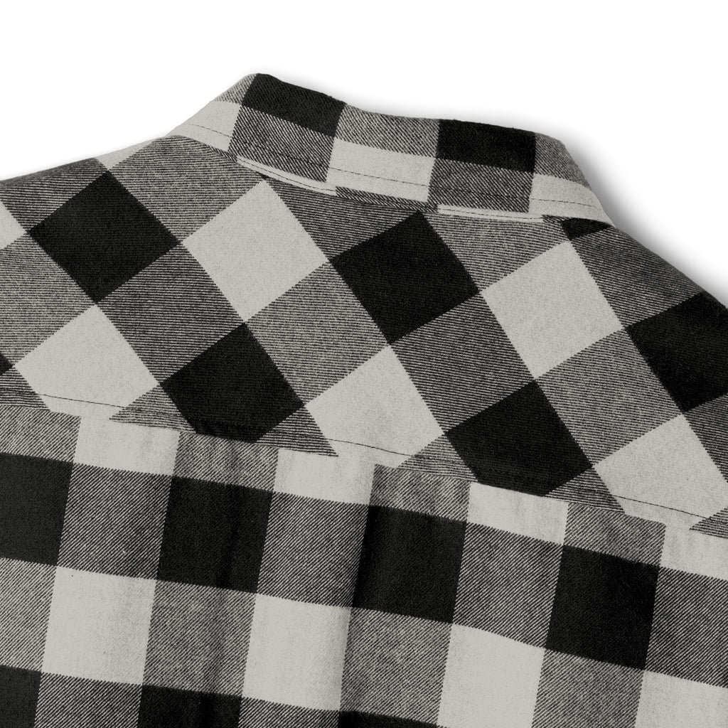 Black & White Buffalo Plaid Flannel Shirt